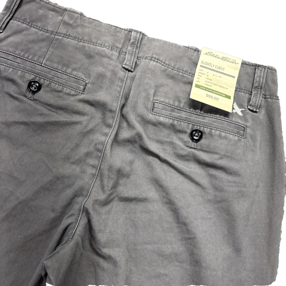 Eddie Bauer Pants Womens Size 2 (30x33) Slightly Curvy Straight Gray Work NEW